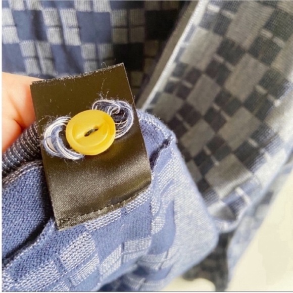 Anthropologie Monogram Checked In cardigan blue - Picture 8 of 9